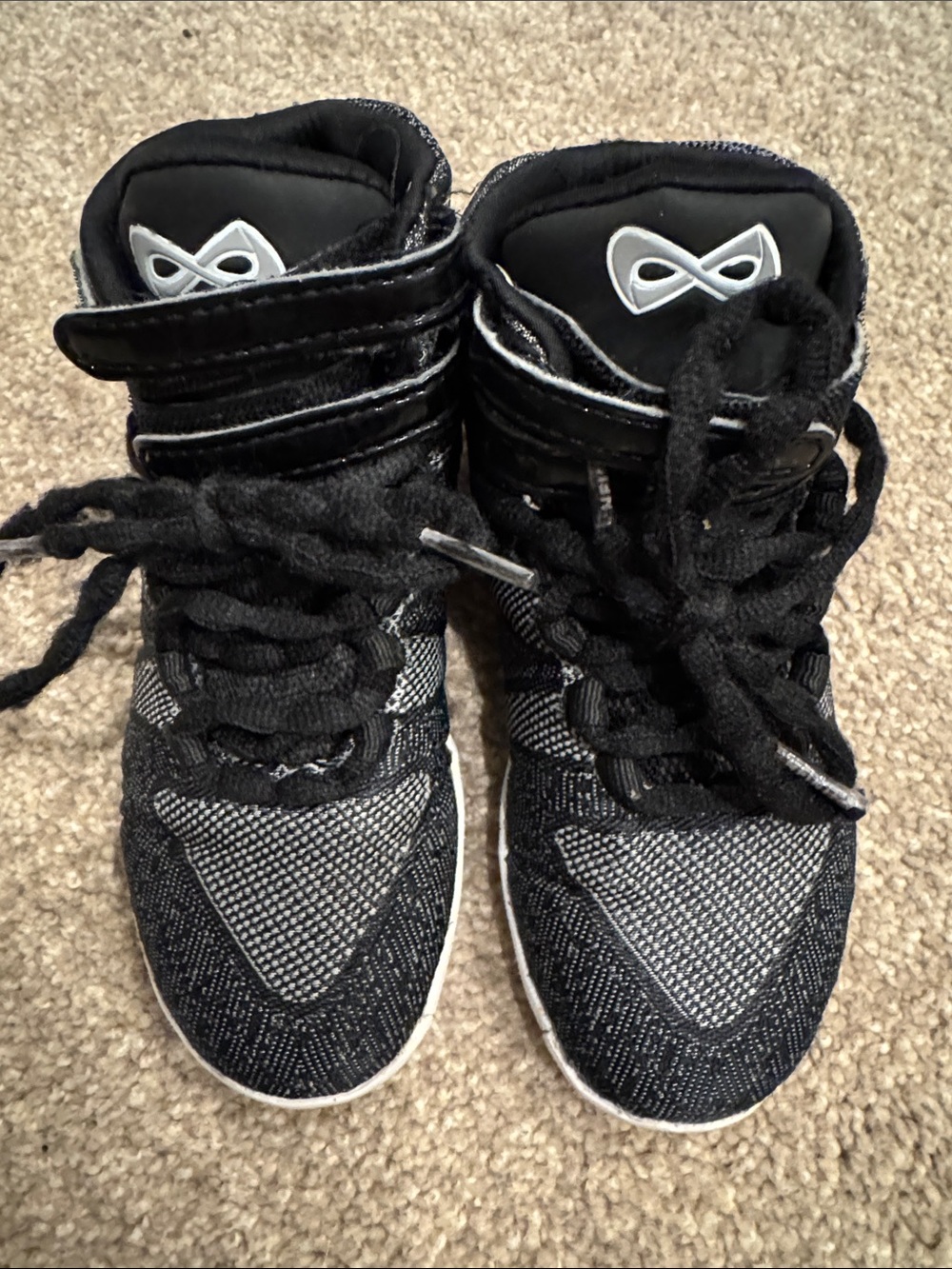 NFINITY Titans Kids Black & Gray/White High-Top Sneaker Cheer Shoes